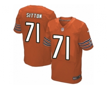 Men's Nike Chicago Bears #71 Josh Sitton Elite Orange Alternate NFL Jersey
