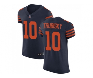 Nike Chicago Bears #10 Mitchell Trubisky Navy Blue Alternate Men Stitched NFL Vapor Untouchable Elite Jersey