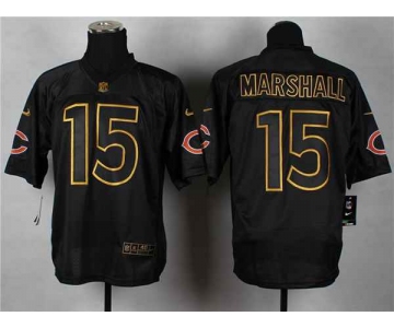 nike nfl jerseys chicago bears #15 brandon marshall black[Elite gold lettering fashion]