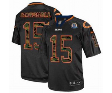 nike nfl jerseys chicago bears #15 marshall black[camo fashion Elite 50th Patch]