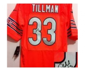 nike nfl jerseys chicago bears #33 charles tillman orange [Elite signature]