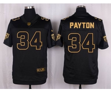 nike nfl jerseys chicago bears #34 payton black gold collection[Elite]