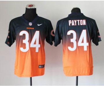 nike nfl jerseys chicago bears #34 walter payton black-orange[Elite drift fashion][second version]