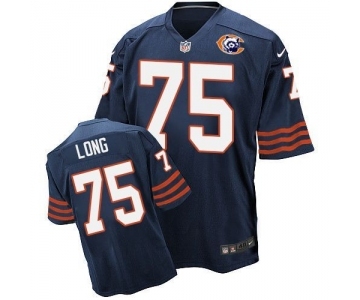 nike nfl jerseys chicago bears #75 Kyle Long Throwback blue[Elite]