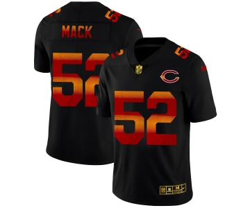 Chicago Bears #52 Khalil Mack Men's Black Nike Red Orange Stripe Vapor Limited NFL Jersey