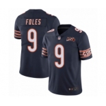 Men Nick  #9 Foles Chicago Bears Limited 100th Season Navy Jersey