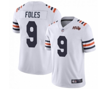Men Nick #9 Foles Chicago Bears Limited Alternate Classic 100th Season Jersey - White