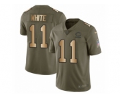 Men Nike Chicago Bears #11 Kevin White Limited Olive Gold Salute to Service NFL Jersey