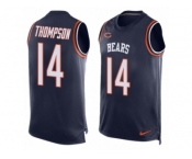 Men Nike Chicago Bears #14 Deonte Thompson Limited Navy Blue Player Name & Number Tank Top NFL Jersey