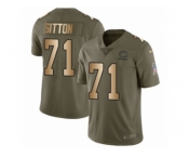 Men Nike Chicago Bears #71 Josh Sitton Limited Olive Gold Salute to Service NFL Jersey