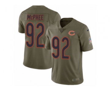 Men Nike Chicago Bears #92 Pernell McPhee Limited Olive 2017 Salute to Service NFL Jersey
