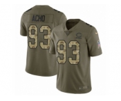 Men Nike Chicago Bears #93 Sam Acho Limited Olive Camo Salute to Service NFL Jersey