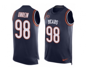 Men Nike Chicago Bears #98 Mitch Unrein Limited Navy Blue Player Name & Number Tank Top NFL Jersey