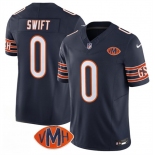 Men's Chicago Bears #0 D'Andre Swift Navy 2025 F.U.S.E. With VMH Patch Vapor Untouchable Limited Football Stitched Jersey