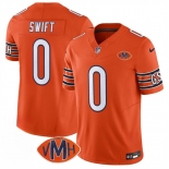 Men's Chicago Bears #0 D'Andre Swift Orange 2025 F.U.S.E. With VMH Patch Vapor Untouchable Limited Football Stitched Jersey