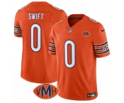 Men's Chicago Bears #0 D'Andre Swift Orange 2025 F.U.S.E. With VMH Patch Vapor Untouchable Limited Football Stitched Jersey