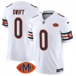 Men's Chicago Bears #0 D'Andre Swift White 2025 F.U.S.E. With VMH Patch Vapor Untouchable Limited Football Stitched Jersey