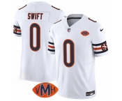 Men's Chicago Bears #0 D'Andre Swift White 2025 F.U.S.E. With VMH Patch Vapor Untouchable Limited Football Stitched Jersey