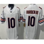 Men's Chicago Bears #10 Luther Burden III Limited White FUSE Vapor Jersey