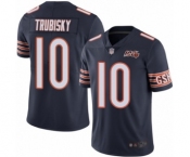 Men's Chicago Bears #10 Mitchell Trubisky Navy Blue Team Color 100th Season Limited Football Jersey