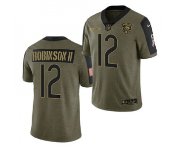 Men's Chicago Bears #12 Allen Robinson II 2021 Olive Salute To Service Limited Stitched Football Jersey