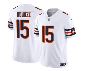 Men's Chicago Bears #15 Rome Odunze White 2024 Draft F.U.S.E. Vapor Football Stitched Jersey