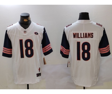 Men's Chicago Bears #18 Caleb Williams Limited White Fashion FUSE Jersey