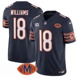 Men's Chicago Bears #18 Caleb Williams Navy 2025 F.U.S.E. With 1-Star C Patch And VMH Patch Vapor Untouchable Limited Football Stitched Jersey