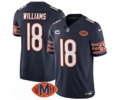Men's Chicago Bears #18 Caleb Williams Navy 2025 F.U.S.E. With 1-Star C Patch And VMH Patch Vapor Untouchable Limited Football Stitched Jersey