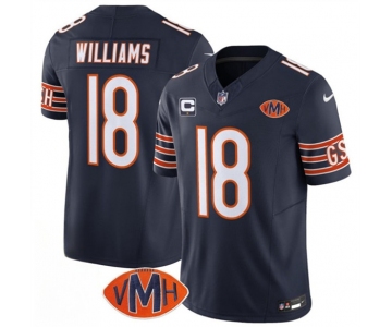Men's Chicago Bears #18 Caleb Williams Navy 2025 F.U.S.E. With 1-Star C Patch And VMH Patch Vapor Untouchable Limited Football Stitched Jersey