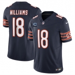 Men's Chicago Bears #18 Caleb Williams Navy 2025 F.U.S.E. With 2-Star C Patch Vapor Untouchable Limited Stitched Football Jersey