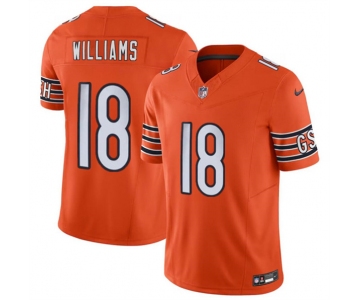 Men's Chicago Bears #18 Caleb Williams Orange 2024 Draft F.U.S.E. Vapor Football Stitched Jersey