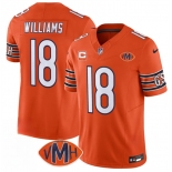 Men's Chicago Bears #18 Caleb Williams Orange 2025 F.U.S.E. With 1-Star C Patch And VMH Patch Vapor Untouchable Limited Football Stitched Jersey