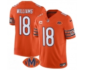 Men's Chicago Bears #18 Caleb Williams Orange 2025 F.U.S.E. With 1-Star C Patch And VMH Patch Vapor Untouchable Limited Football Stitched Jersey