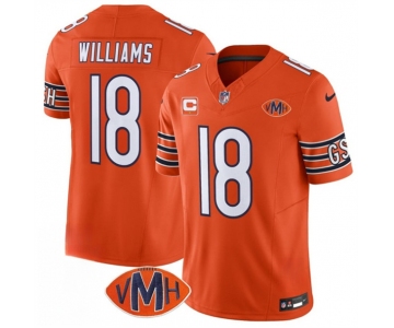 Men's Chicago Bears #18 Caleb Williams Orange 2025 F.U.S.E. With 1-Star C Patch And VMH Patch Vapor Untouchable Limited Football Stitched Jersey