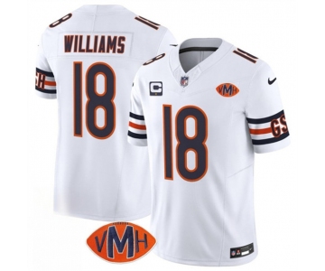 Men's Chicago Bears #18 Caleb Williams White 2025 F.U.S.E. With 1-Star C Patch And VMH Patch Vapor Untouchable Limited Football Stitched Jersey