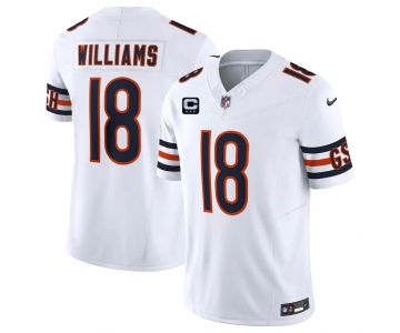 Men's Chicago Bears #18 Caleb Williams White 2026 F.U.S.E. With 3-star C Patch Vapor Untouchable Limited Football Stitched Jersey