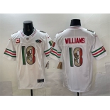 Men's Chicago Bears #18 Caleb Williams White Mexico F.U.S.E. With 2-star C Patch And VMH Patch Throwback Stitched Football Jersey Men's Chicago Bears #18 Caleb Williams White Mexico F.U.S.E. With 2-star C Patch And VMH Patch Throwback Stitched Football Jersey