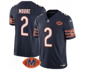 Men's Chicago Bears #2 D.J. Moore Navy 2025 F.U.S.E. With VMH Patch Vapor Untouchable Limited Football Stitched Jersey