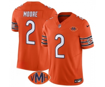 Men's Chicago Bears #2 D.J. Moore Orange 2025 F.U.S.E. With VMH Patch Vapor Untouchable Limited Football Stitched Jersey