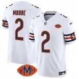 Men's Chicago Bears #2 D.J. Moore White 2025 F.U.S.E. With VMH Patch Vapor Untouchable Limited Football Stitched Jersey