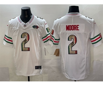 Men's Chicago Bears #2 D.J. Moore White Mexico F.U.S.E. With VMH Patch Stitched Football Jersey