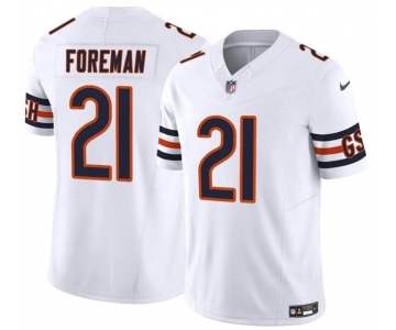 Men's Chicago Bears #21 D'Onta Foreman White 2023 F.U.S.E. Vapor Football Stitched Jersey