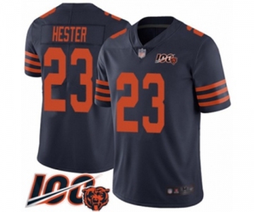 Men's Chicago Bears #23 Devin Hester Limited Navy Blue Rush Vapor Untouchable 100th Season Football Jersey