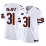 Men's Chicago Bears #31 Kevin Byard III White 2025 F.U.S.E. With 2-Star C Patch Vapor Untouchable Limited Stitched Football Jersey