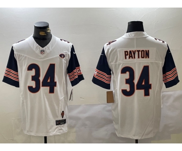 Men's Chicago Bears #34 Walter Payton Limited White Fashion FUSE Jersey