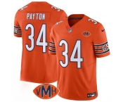 Men's Chicago Bears #34 Walter Payton Orange 2025 F.U.S.E. With VMH Patch Vapor Untouchable Limited Football Stitched Jersey
