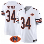 Men's Chicago Bears #34 Walter Payton White 2025 F.U.S.E. With VMH Patch Vapor Untouchable Limited Football Stitched Jersey