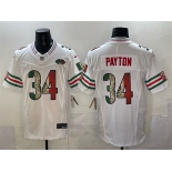 Men's Chicago Bears #34 Walter Payton White Mexico F.U.S.E. With VMH Patch Stitched Football Jersey Men's Chicago Bears #34 Walter Payton White Mexico F.U.S.E. With VMH Patch Stitched Football Jersey