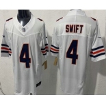 Men's Chicago Bears #4 D'Andre Swift Limited White FUSE Vapor Jersey